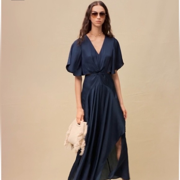 Maje FLOWING SATIN SCARF DRESS - Picture 5 of 15